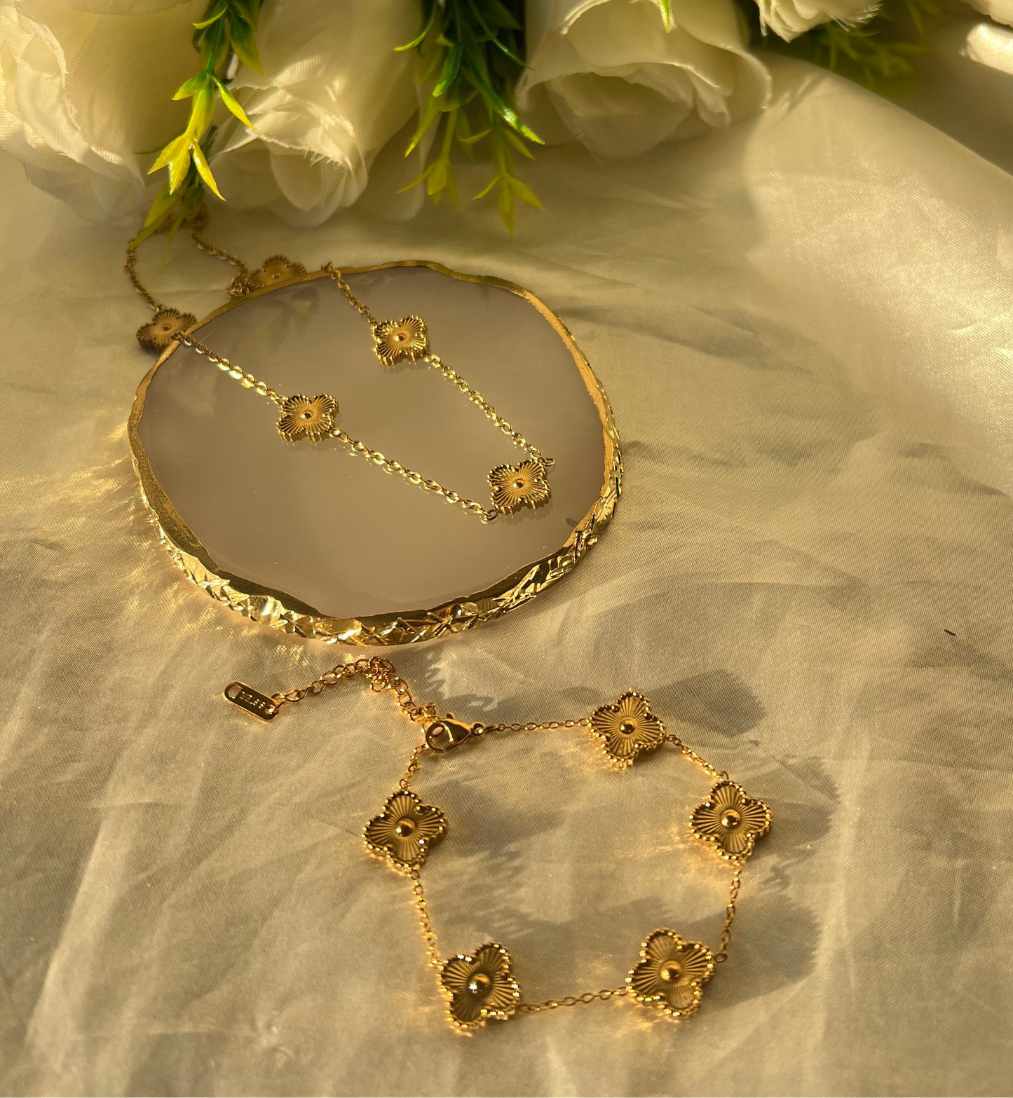 Conjunto Trevo em Aço Inoxidável